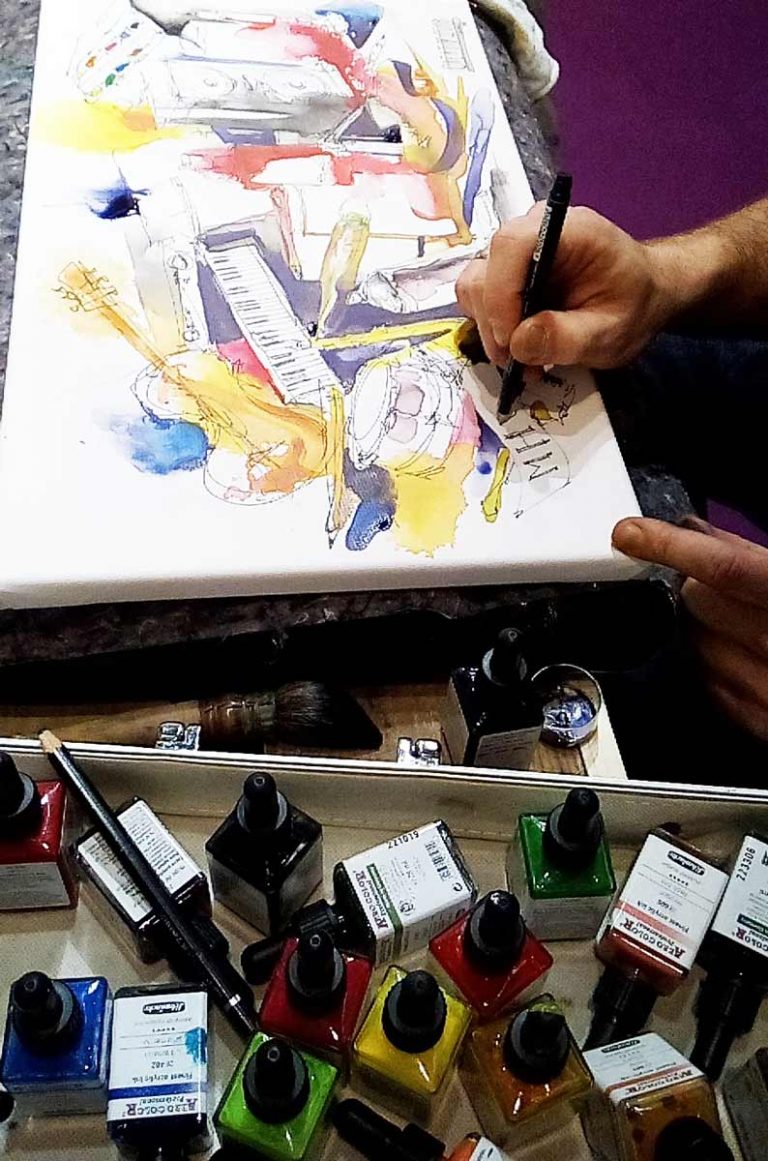 Gris malt mit Aquadrops und Stiften auf ForMarkers